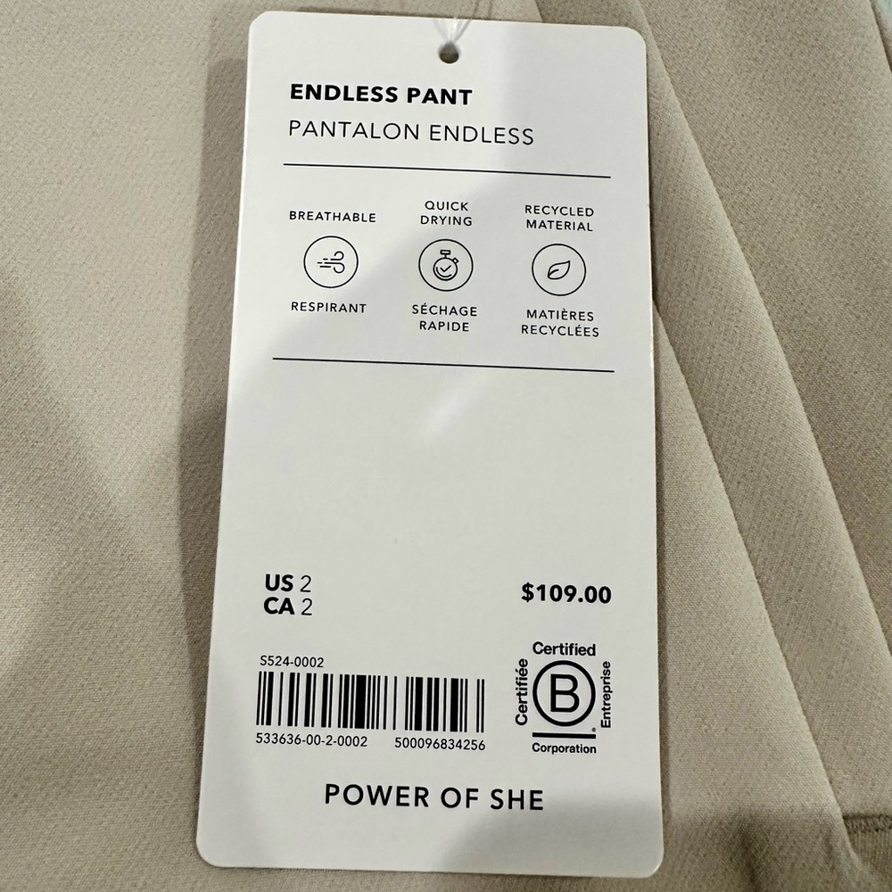 Athleta Endless Pants Size 2 NWT